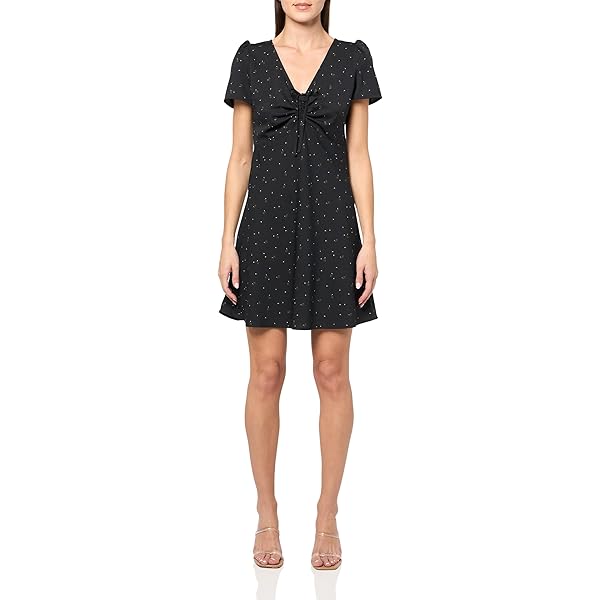 The Limited Women's Sleeveless Ruffle Polka-Dot Dress, Black/White  (X-Large) at Amazon Women's Clothing store