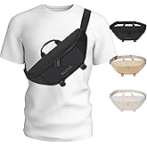 MAXTOP Large Fanny Packs for Women Men Crossbody Bag Travel Essentials with Adjustable Strap Hands-Free Waist Pack for Gym Running Hiking,Black