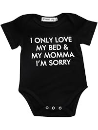 Newborn Baby Boys Girls Letter Print Short Sleeve Romper Infant Summer Clothing
