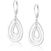 Sterling Silver Heart Earrings for Women 14K Gold Plated Love Heart Dangle Earrings Drop Hypoallergenic Leverback Huggie Hoop Earing for Women Trendy