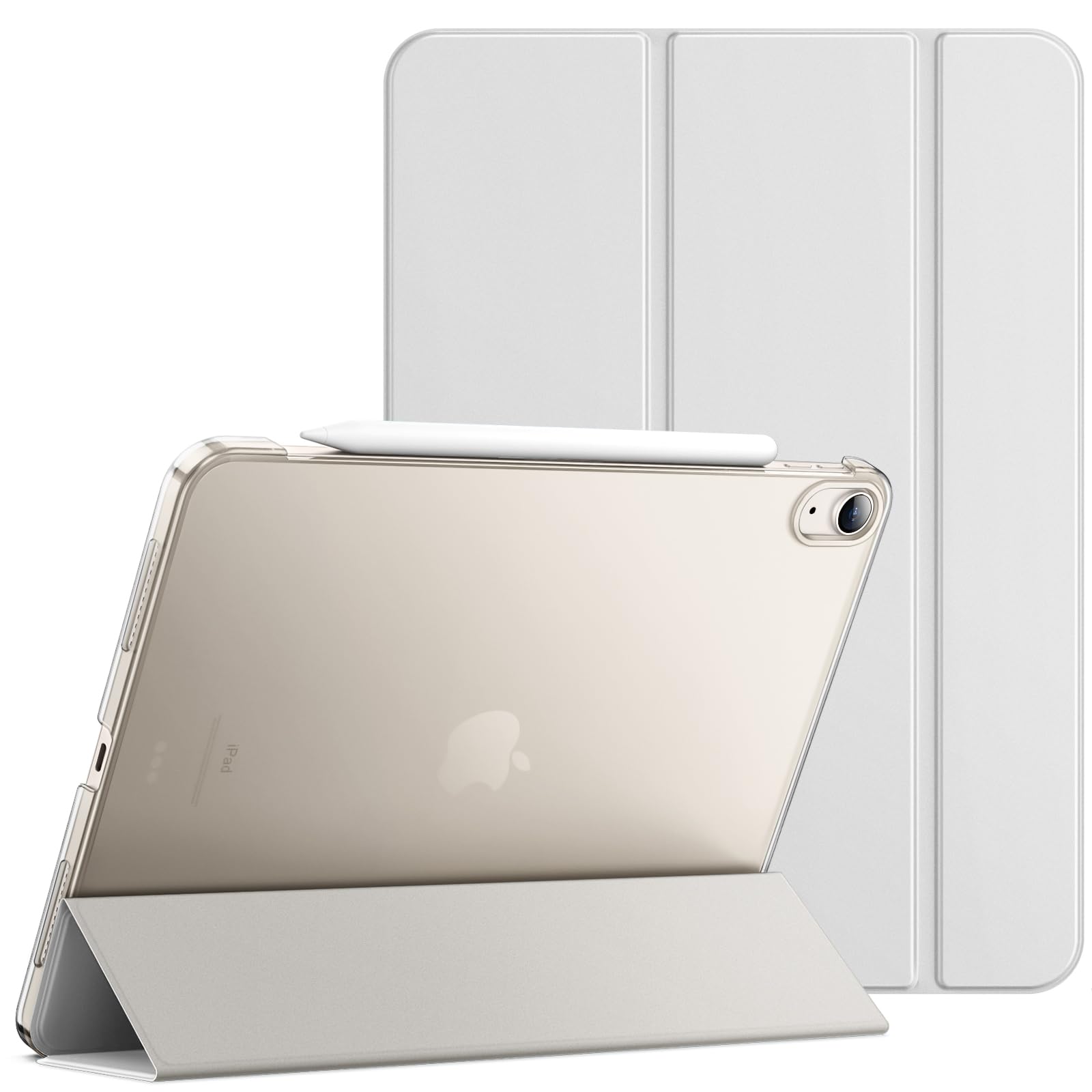 JETech Case ONLY for iPad Air 11-Inch M4/M3/M2 (2026/2025/2024), iPad Air 5/4 (2022/2020 5th/4th Generation 10.9-Inch), Slim Stand Hard Back Shell Cover with Auto Wake/Sleep (Silver)