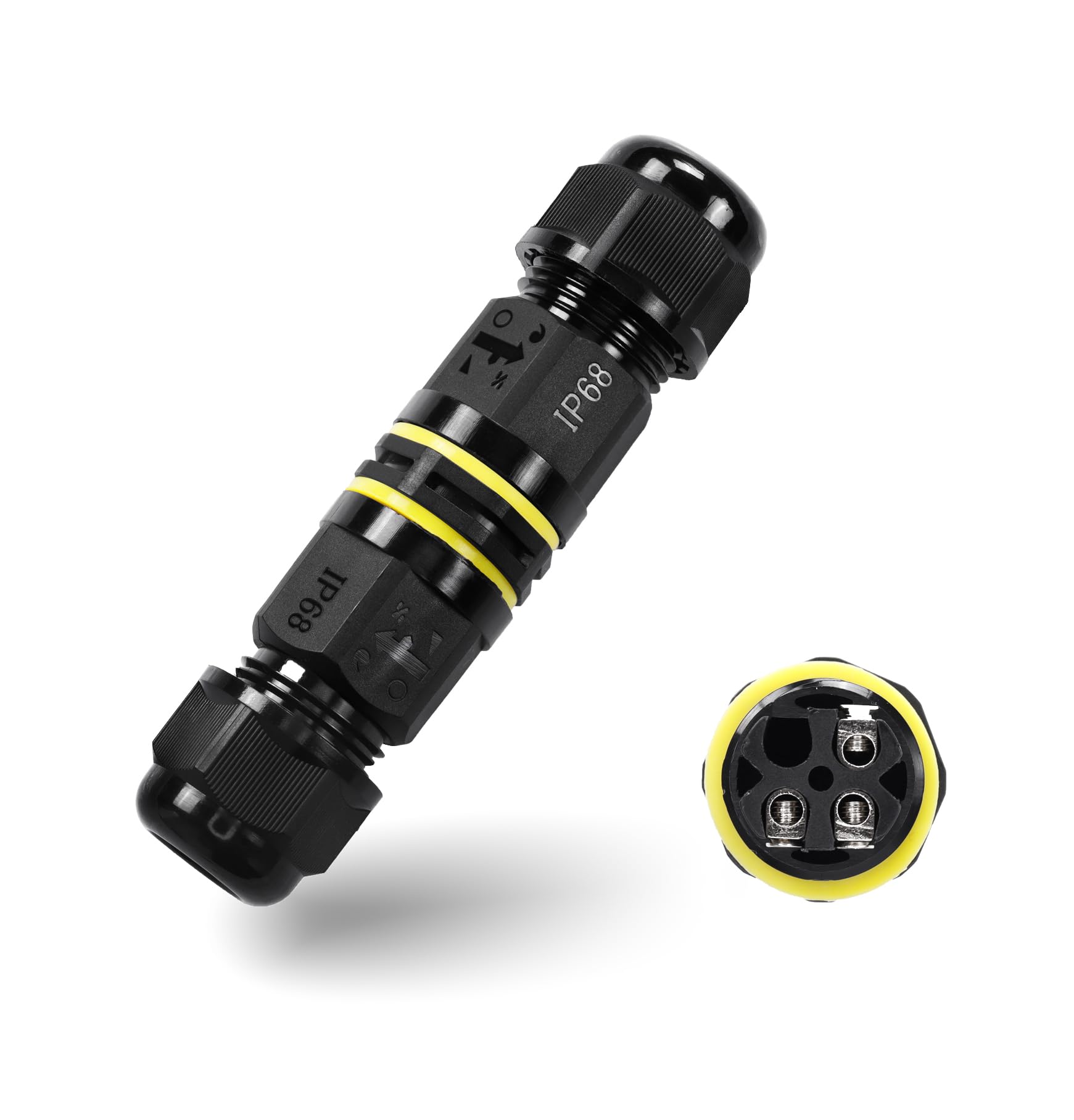 Waterproof Electrical Connector ip68 Waterproof Cable Connector Outdoor,Ø 5-13 mm Cable Connectors for Branch Box,Distribution Box Outdoor,Garden Cable Socket Underground Cable (Type I 3Pin, 1PCS)
