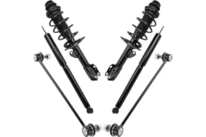 TRQ Front and Rear Suspension Kit Complete Strut & Coil Spring Assembly Shock Absorber Sway Bar Stabilizer Link Compatible with 2011-2014 Scion xD