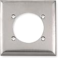 Hubbell Wiring Systems 313292 SS701 302/304 Stainless Steel 1-Single Receptacle Wall Plate, 2 Gang, 2-31/64" Hole Diameter, 4-19/32" Width x 4-1/2" Height x 1/32" Thick