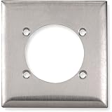 Hubbell Wiring Systems 313292 SS701 302/304 Stainless Steel 1-Single Receptacle Wall Plate, 2 Gang, 2-31/64" Hole Diameter, 4