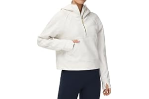 THE GYM PEOPLE Women’s Hoodies Half Zip Long Sleeve Fleece Crop Pullover Sweatshirts with Pockets Thumb Hole