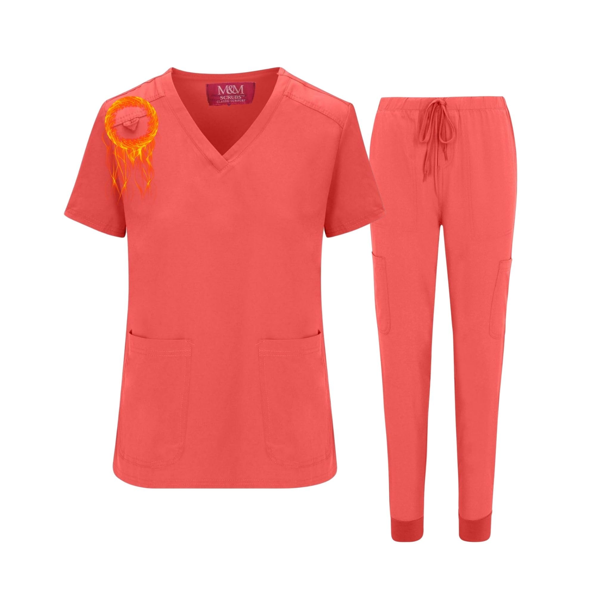 M&M SCRUBS Women's Essential Jogger Scrub Set