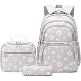 3Pcs Daisy Prints Backpack Sets Kids Bookbag Primary School Daypack Elementary Students Knapsack for Teens Girls