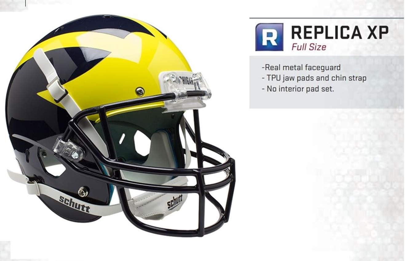 Schutt NCAA Michigan Wolverines Replica XP Football Helmet, Classic : Sports Related Collectible Full Sized Helmets : Sports & Outdoors