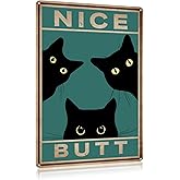 Vintage Wall Art Funny poster Black Cat Decor Funny home decor Suitable for apartments 8×12 Inch