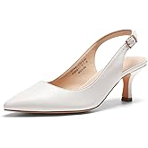DREAM PAIRS Women's Kitten Heels Slingback Closed Pointed Toe Low Pumps Shoes Women Party Wedding Sexy Casual Dress Shoes