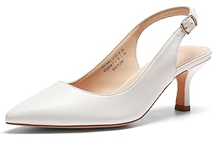 DREAM PAIRS Women's Kitten Heel Slingback Pointed Closed Toe Low Stiletto Heels Dress Bridal Elegant Wedding Pumps Shoes