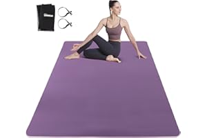 UMINEUX Large Yoga Mat for Men and Women 1/4 & 2/5 Inch Extra Thick TPE Fitness Mat for Home Gym Workout, Non-Slip, Eco Friendly Exercise Mat for Yoga, Pilates, Stretching, Meditation