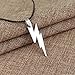 Dastan Stainless Steel Necklace Zeus Flash Lightning Bolt Pendant on Leather Cord-The Flash