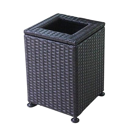 LYL mülltonnen Plastikhandgewebter Rattan-Mülleimer im Freien, quadratischer Park-Hotel-Lobby-Badezimmer-Vertikaler Abfalleim