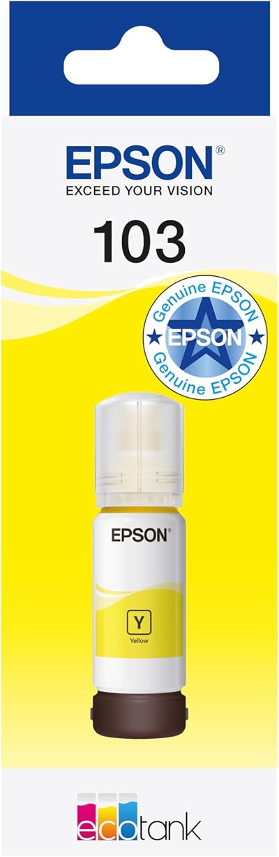 Epson 103 EcoTank Yellow Ink Cartridge - 7500 Pages - L5190 L3151 L3150 L3111