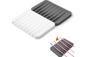 Penitue Lot de 2 supports de pinceaux de peinture, en silicone lavable avec 8 emplacements, nettoyant de rinçage pour peintur