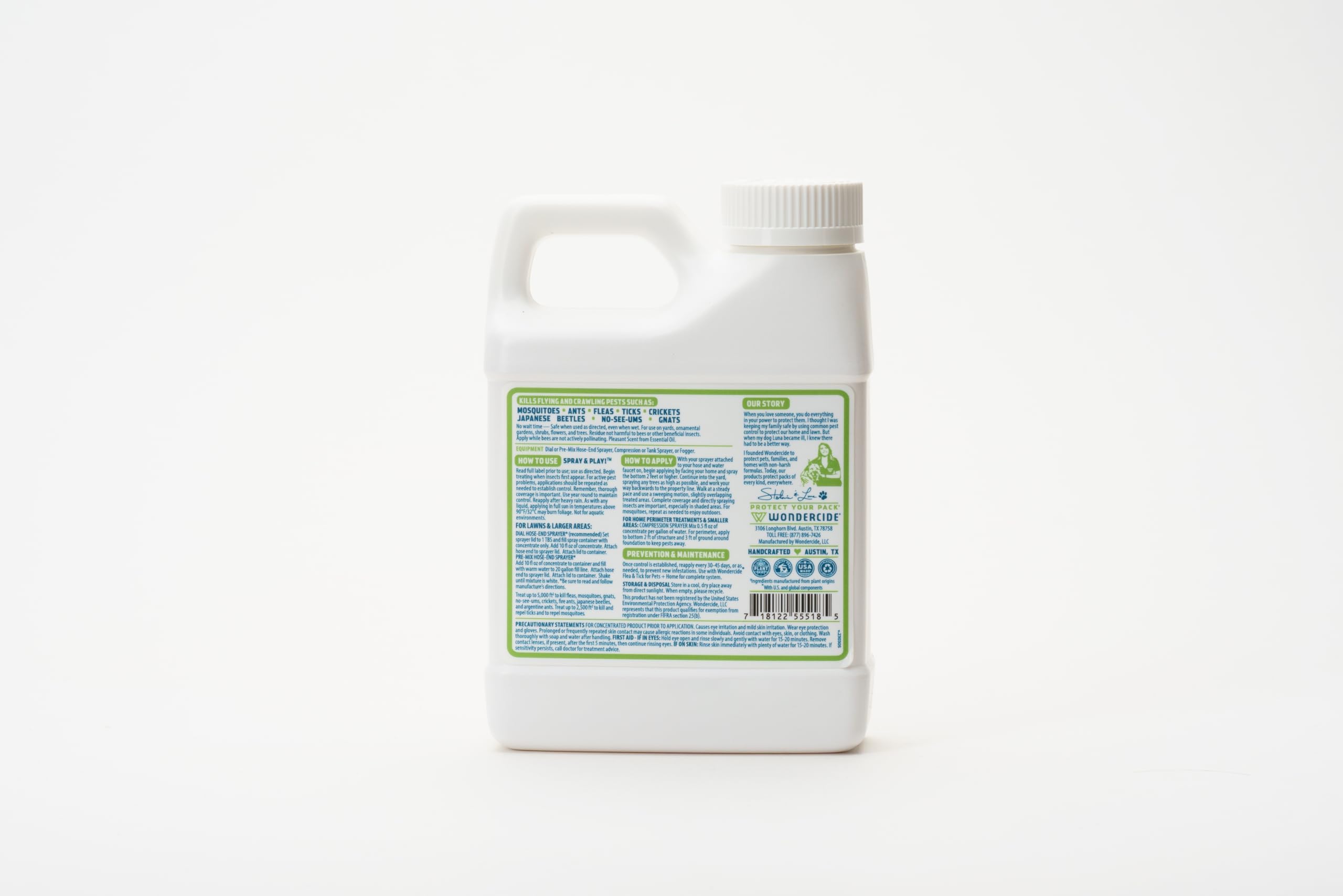 Wondercide - Mosquito Yard Spray Refill Starter Kit - Powered by Natural Essential Oils – Insect Killer and Repellent - Lawn Treatment for Pest Control - 32 oz Ready to Use and 16 oz Concentrate
