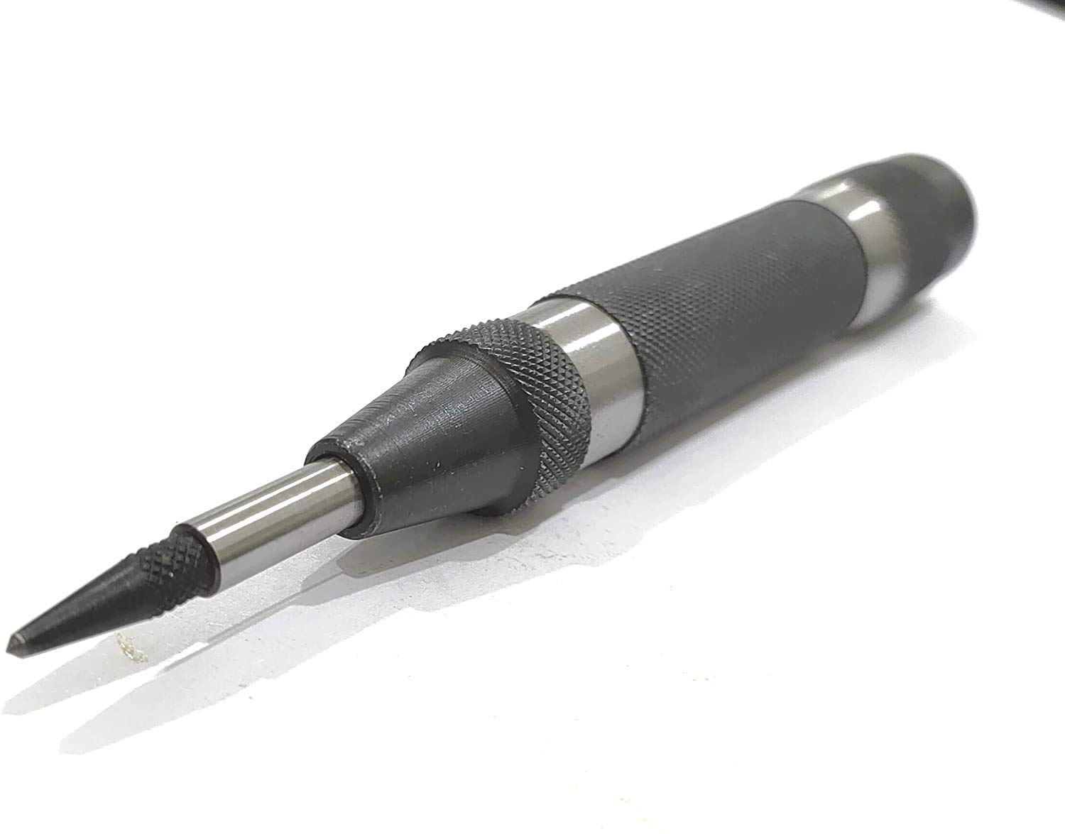 A.D. International Automatic Center Punch with Replaceable Hardened Steel Tip ((Heavy Duty))