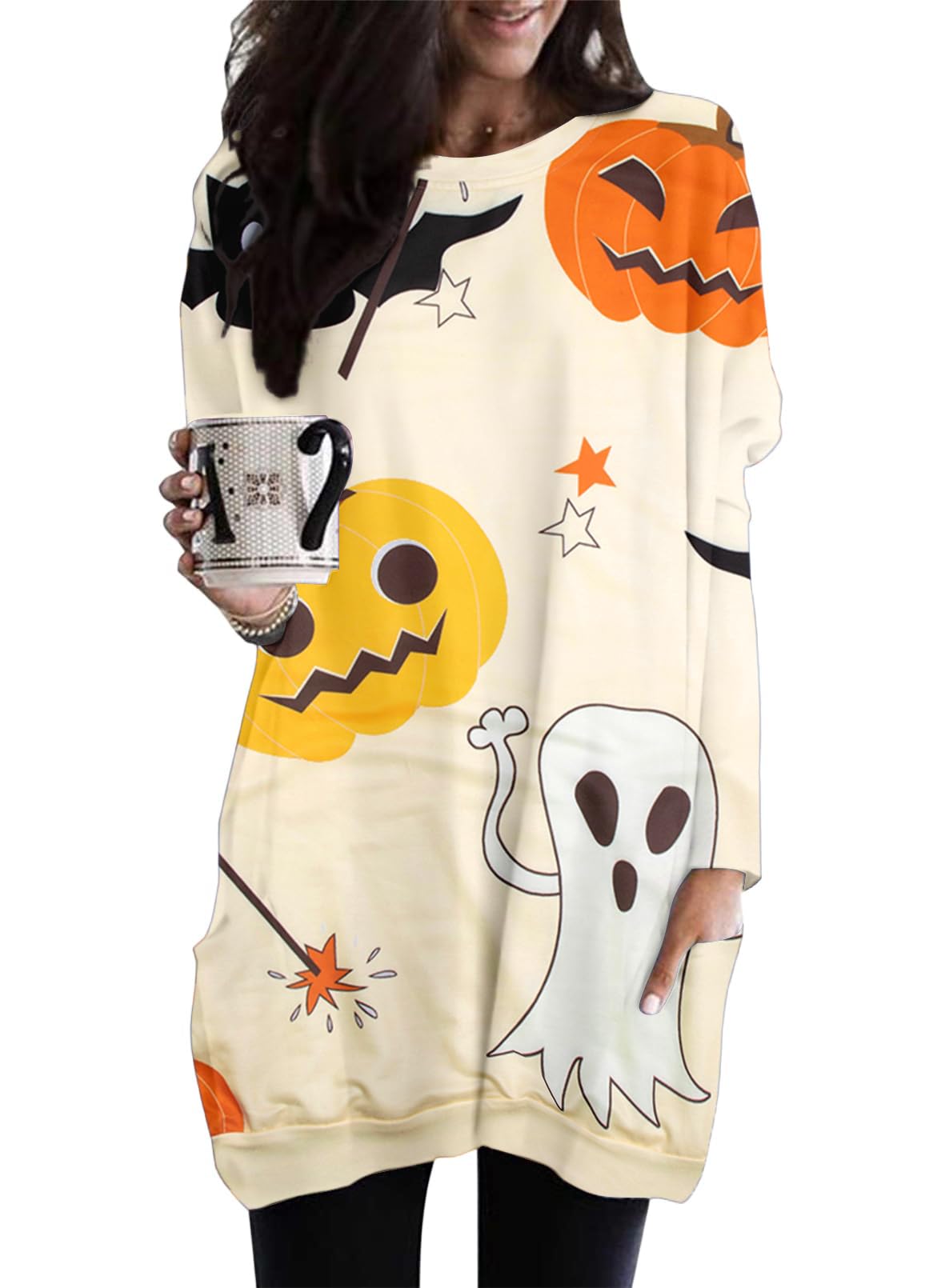 Pumpkin Graphic Long Sleeve Sweatshirt