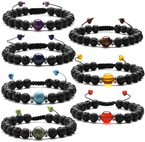 Yoga Gemstone Jewelry Adjustable Calm Lava Stone Diffuser Bracelet - meditation, grounding, healing, genuine stones, natural, essential oils, self confidence, holistic, aromatherapy Chakra Bracelet
