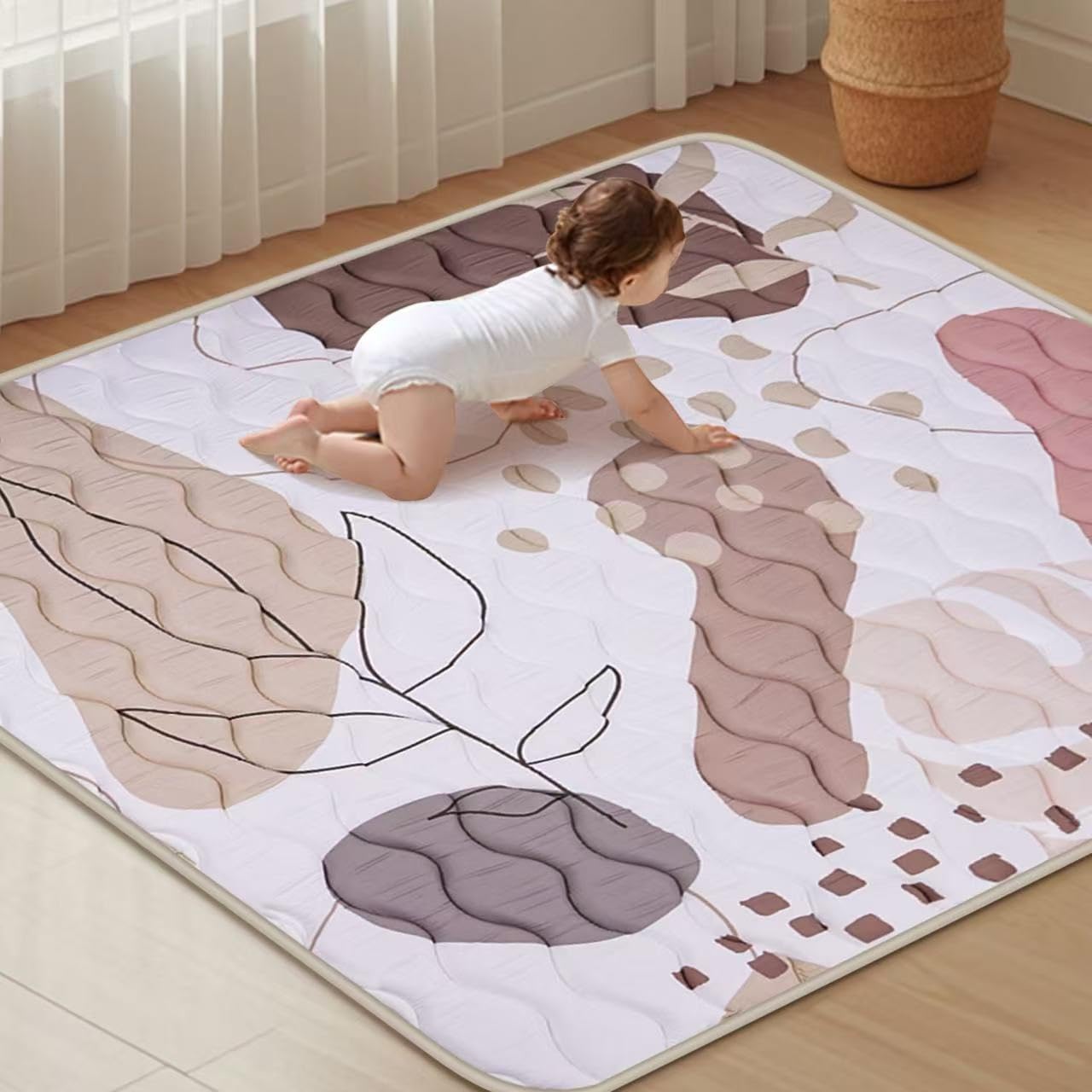 Photo 1 of Baby Play Mat for Floor 50'' x 50'', Thicken Soft Padding Playmats for Playpen, Non Slip Baby Crawling Mat Foldable, Easy Care Machine Washable