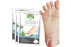 ALIVER Foot Peel Mask 3 Pack， Exfoliator Peel Off Calluses Dead Skin Callus Remover，Baby Soft Smooth Touch Feet-Men Women (Aloe Vera)