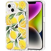 MOSNOVO for iPhone 13/14 Case | Military Grade 6.6ft Drop Tested | Clear with Lemon Design