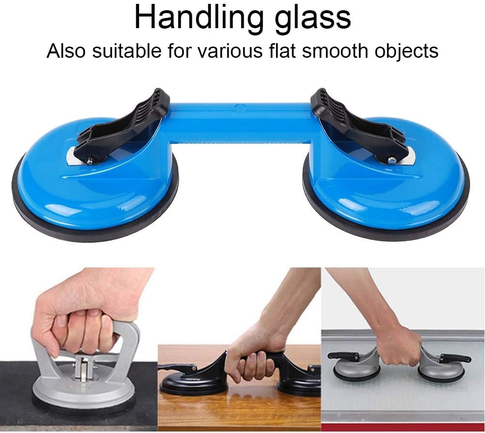 Glass Suction Tool, Aluminum Alloy Glass Suction Cup Repairing Tool 325 x 118mm, with Rubber Blue 2‑Claw, Car Dent Puller - Image 5