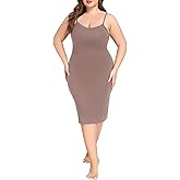 Wikoan Women's Plus Size Full Slips Soft Slip Dress for Under Dress Sleeveless Long Cami Dresses XL-6XL
