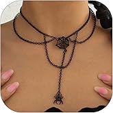 Harry and Henry Halloween Necklace Black Choker Necklace Gothic Bat Vampire Witch Necklace Spider Snake Pendant Choker Halloween Costume Jewelry for Women