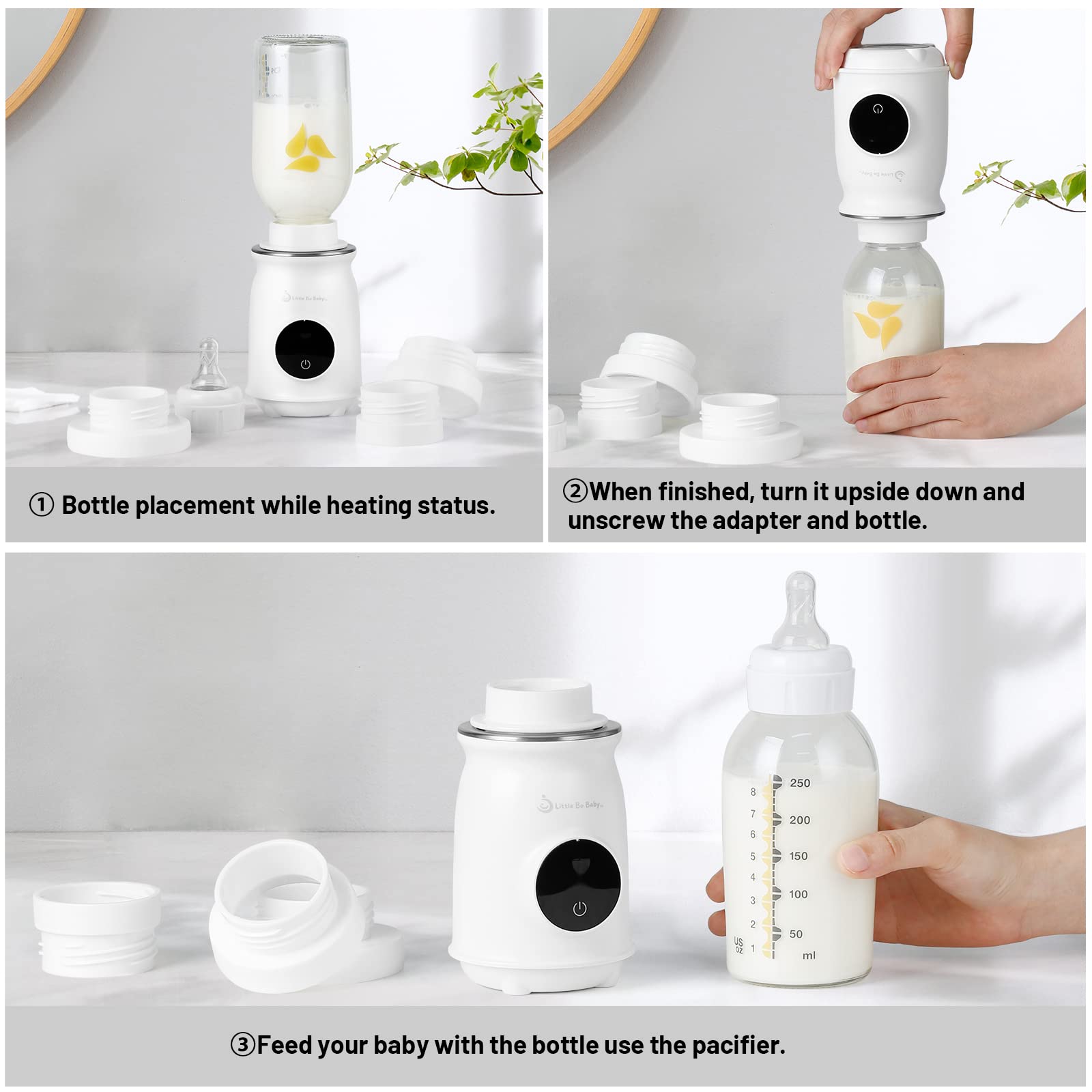 Little Bo Baby Bottle Adapter, Portable Bottle Warmer Adapter for Playtex Ventaire Baby Bottle Adapter -50MM