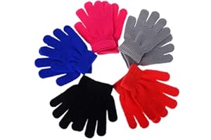 BSMTEBN 5 Pairs Kids Winter Gloves - Stretchy Magic Gloves (5Pair Mixed)