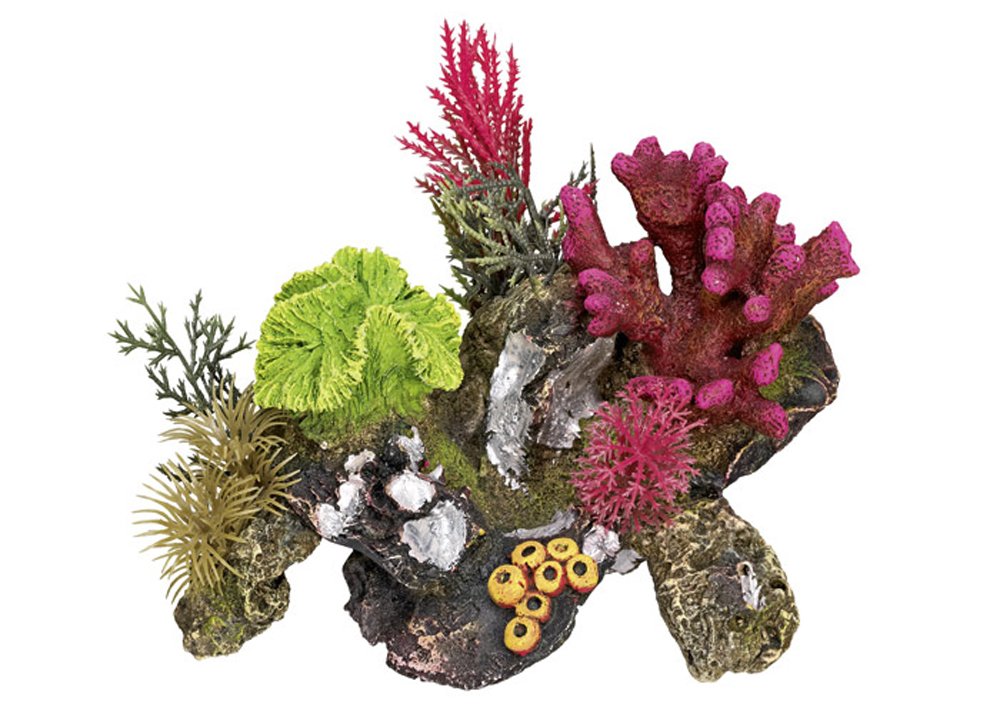 Nobby Coral Stone with Plants Aquarium Ornaments, 17 x 12.5 x 12 cm