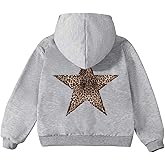 Milumia Girl's Cheetah Star Print Sweatshirt Long Sleeve Fleece Lined Hoodies