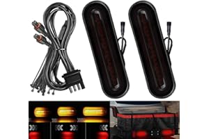 BlyilyB Oval Cargo Carrier Stop Turn Signals Tail Light Light Kit with Waterproof 4 Pin Grommets Wire Harness For Luggage Rac