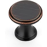 Ravinte Oil Rubbed Bronze Kitchen Cabinet Knobs, Solid Zinc Pulls, 10 Pack | Solid Zinc Alloy, Simple Drawer Handles, Smooth Pull Feel, Screws Included, Cabinet Hardware for Cupboard Drawer Knobs