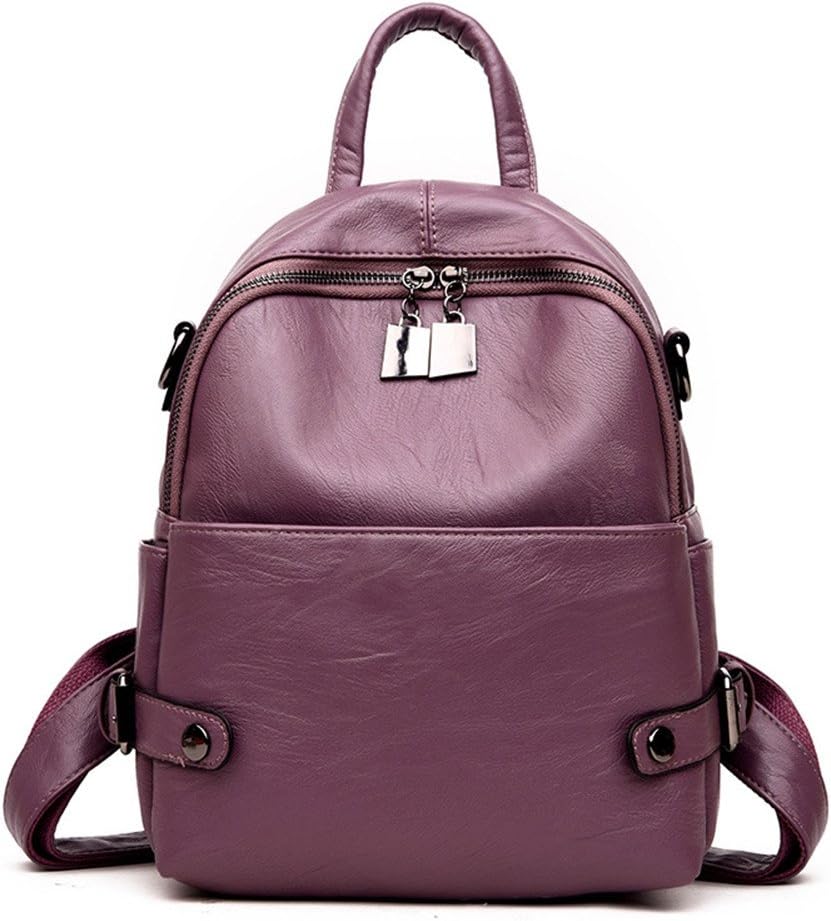 VHVCXWomen Leather Backpacks For Girls Sac A Dos Femme Travel Rucksack Ladies Bagpack Vintage Mochilas Female Shoulder Back Pack