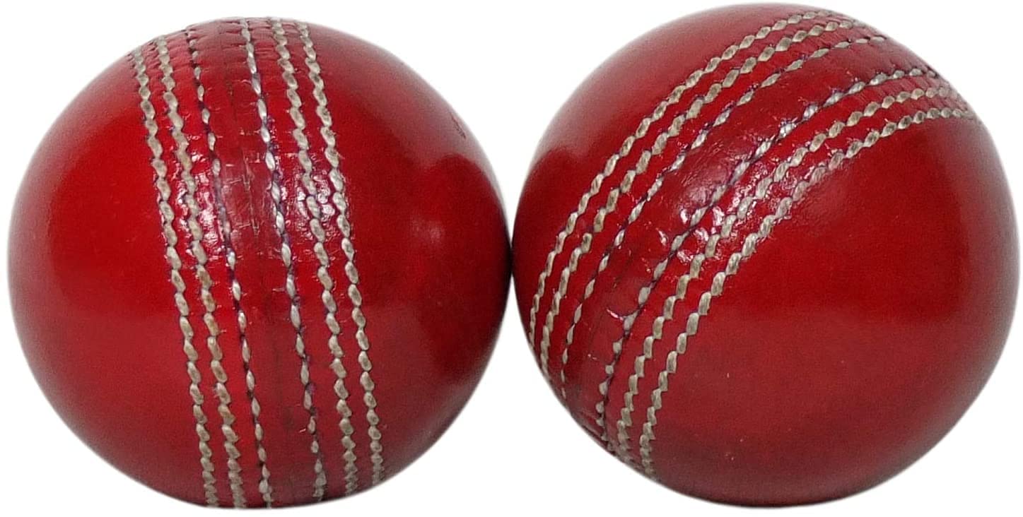 Cricket Leather Ball (set of 2) 50 Over Cricket Ball A Grade Handstitched for Test and one Day Matches (Red)