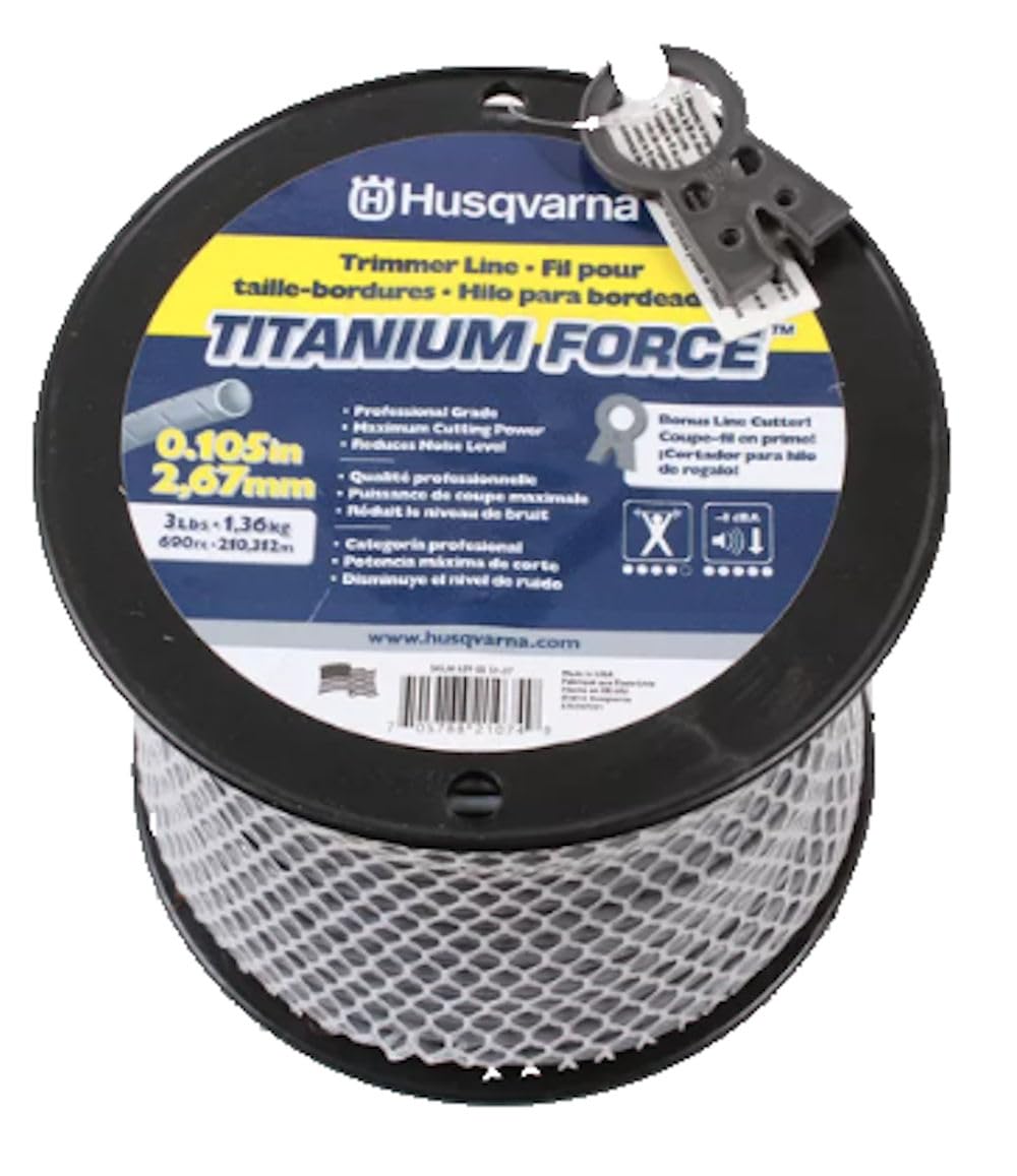 Husqvarna 639005107 Titanium Force String Trimmer Line .105-Inch by 3-Pound Spool
