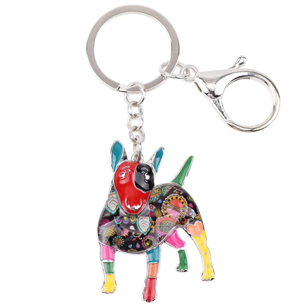 BONSNY DOGS English Bull Terrier Dog Enamel Keyring Hand Bag Charm (Red)