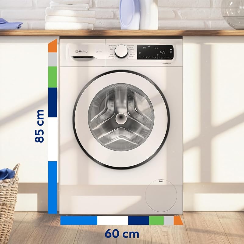 – Lavadora, Libre Instalación, 10 kg, Programa Plancha, Programa Superrápido 15/30 min., Silenciosa, Blanco, 3TS3107BD