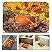 QIYI Thanksgiving Bath Rug, Halloween Non Slip Doormat, Orange Decorations for Home, Fall Indoor Décor Office Floor Mats, Kitchen Dining Living Bathroom Bathtub Rugs 16