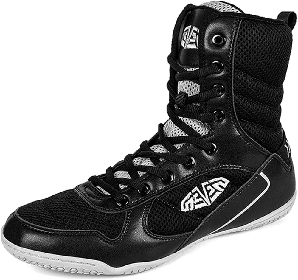 Men's Boxing Shoes, Profession Fighting Sneakers High Top Breathable AntiSkid Indoor Wrestling