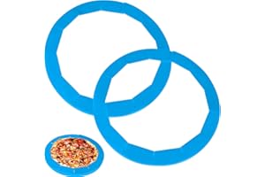 WYMECT Adjustable Pie Crust Shield Silicone Pie Protectors Adjustable Bake Crust Protector Pie Crust Protector Cover Kitchen Tool for Baking Pie Pizza, Fit 8-11.4 Inch Pies (2 PCS) (Blue)