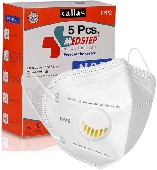 Callas Premium Quality N95 Re-usable Anti Pollution, High Filtration Capacity 5 Layered with Respirator Mask