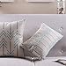 DECORLUTION Cotton Linen Decorative Pillowcase Throw Pillow Cushion Cover Chevron Blue Rectangle 12