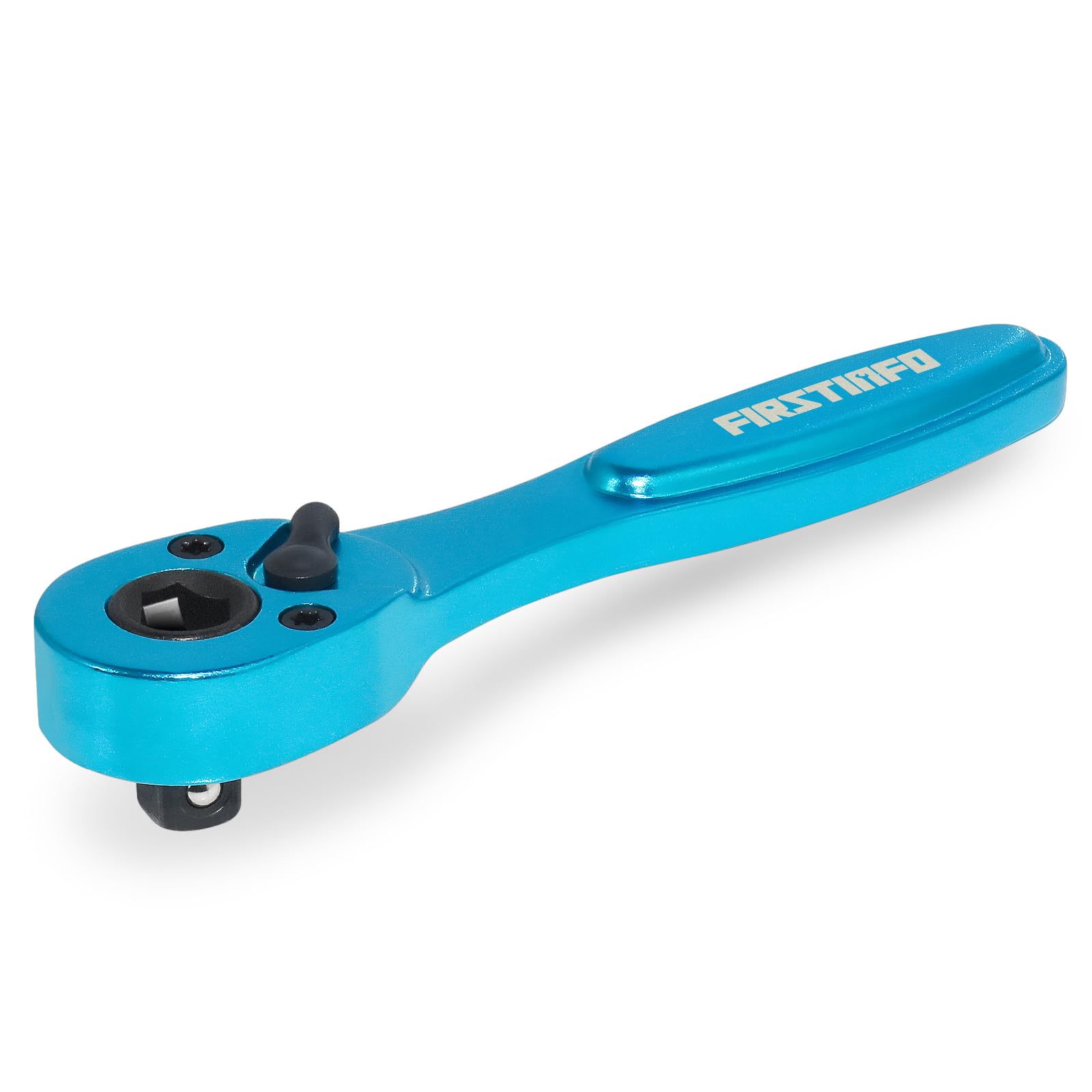 FIRSTINFO F32423B Dual Drive 1/4 Inch Hex Bit and Socket Micro Ratchet Wrench- Light Weight Aluminum, 72T Reversible, Compact Size for Tight Spaces