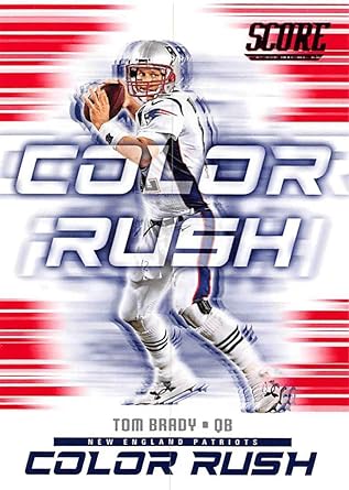 Amazon Com 2018 Score Color Rush Red Football 1 Tom Brady New England Patriots Official Nfl Trading Card From Panini Collectibles Fine Art