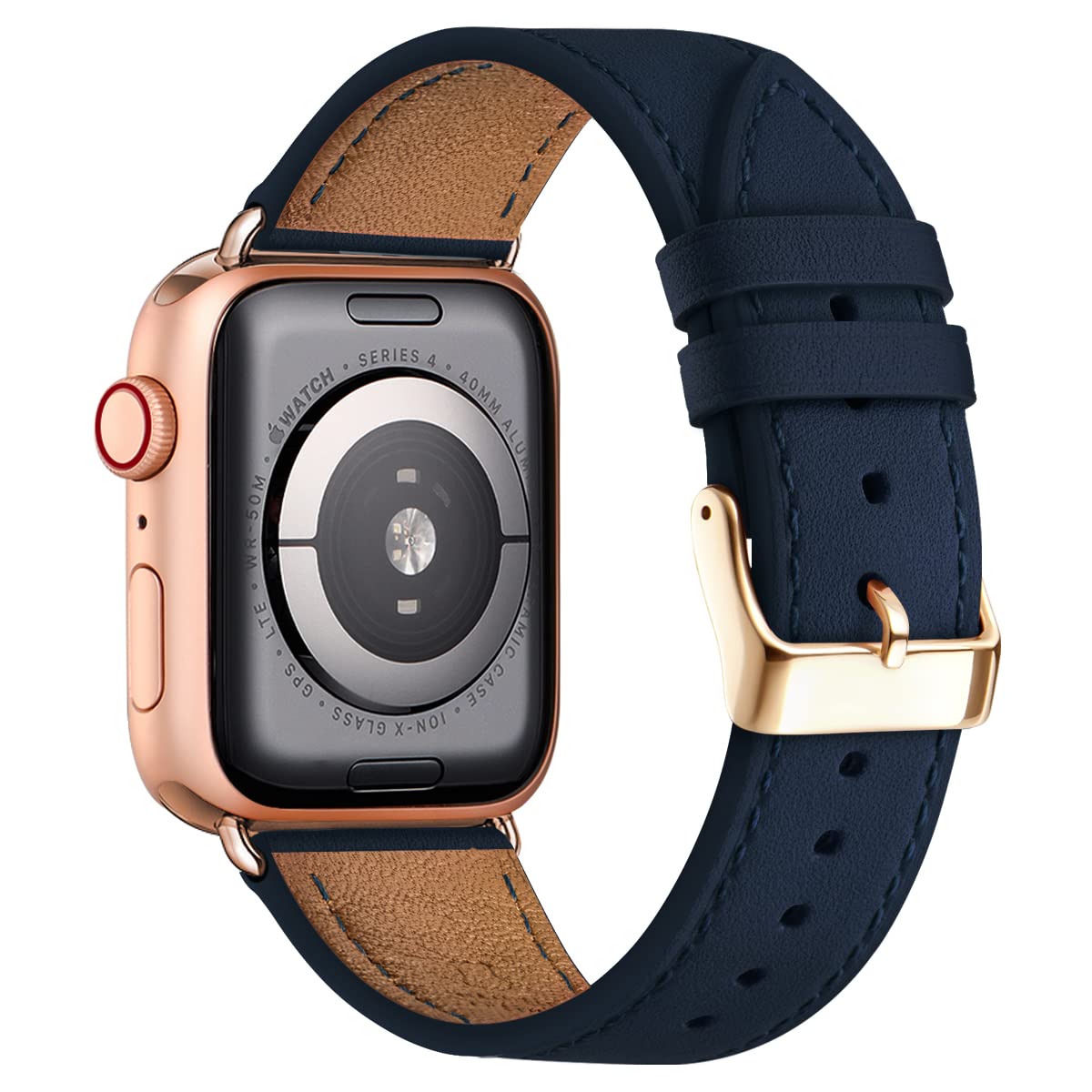 QAZNZ Leather Straps for Apple Watch Strap 40mm 42mm(Series 11 10) 41mm 38mm,Women Men Replacement Strap for Apple Watch Series 9 8 7 6 5 4 3 2 1 & iWatch SE 1/2/3,Ultra 3/2/1